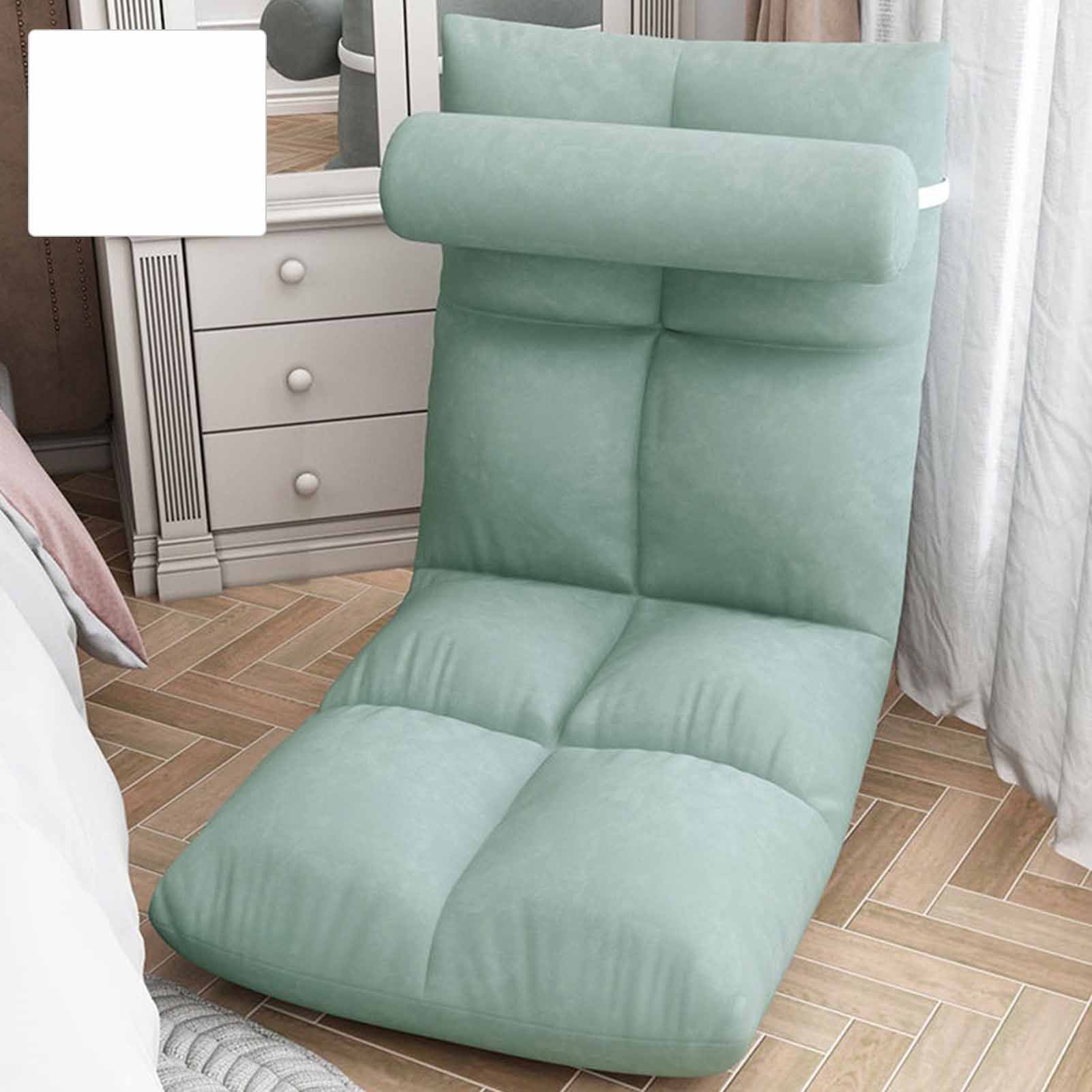 Floor Chair with Back Support Folding Sofa Chair Sleeper Bed Couch Recliner Floor Gaming Chair Meditation Chair for Adults Peacock Blue