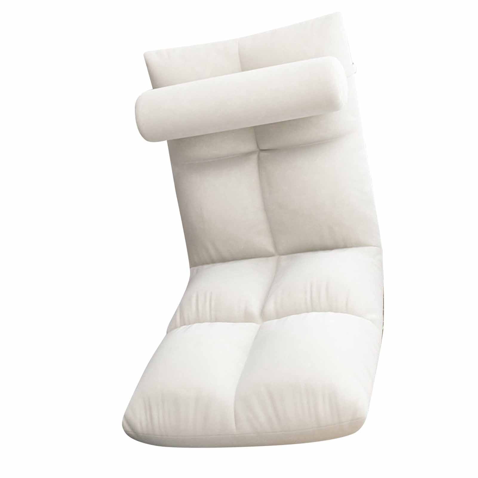Floor Chair with Back Support Folding Sofa Chair Sleeper Bed Couch Recliner Floor Gaming Chair Meditation Chair for Adults White