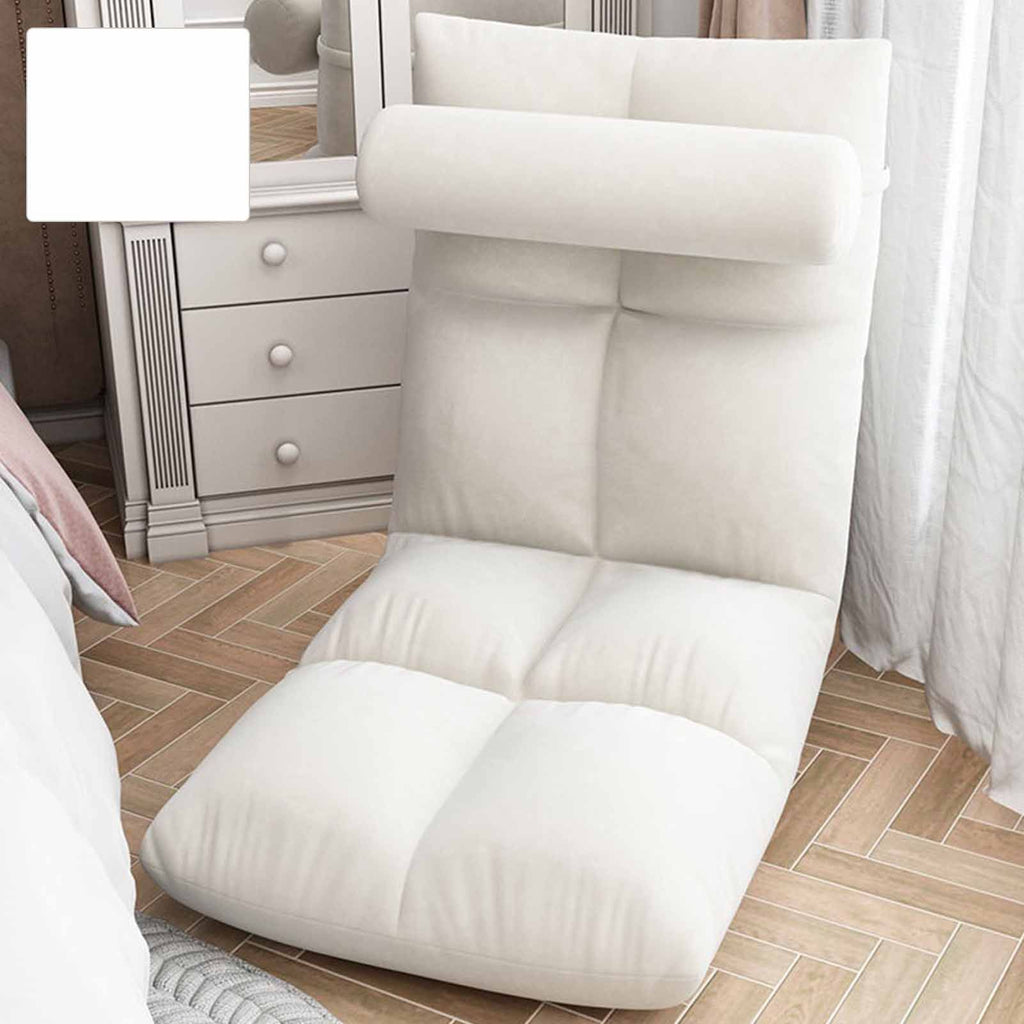 Floor Chair with Back Support Folding Sofa Chair Sleeper Bed Couch Recliner Floor Gaming Chair Meditation Chair for Adults White