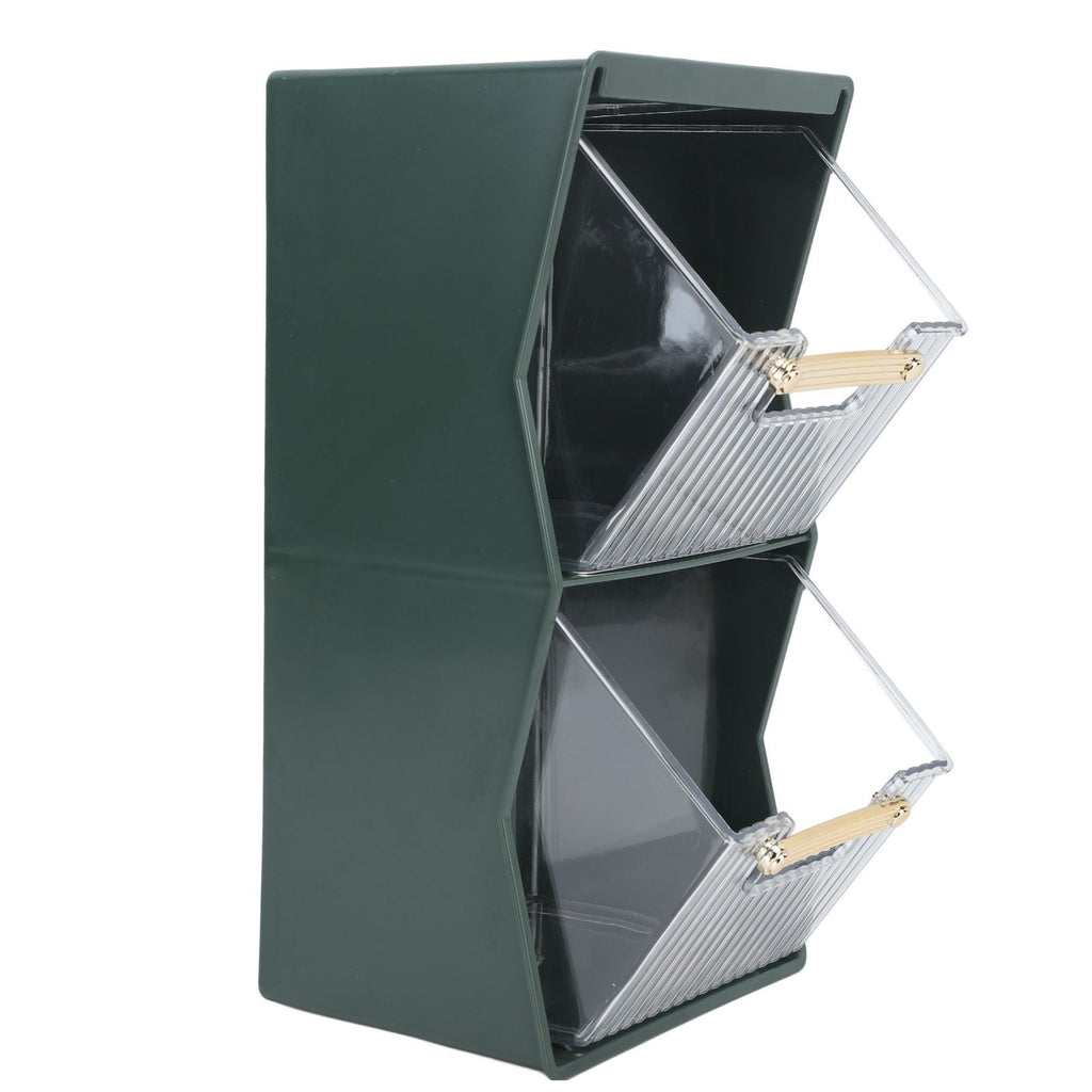 Tea Bag Storage Box Separate Storage Large Opening Beautiful Tea Bag Organizer for Capsules Coffee Tea Bags Green
