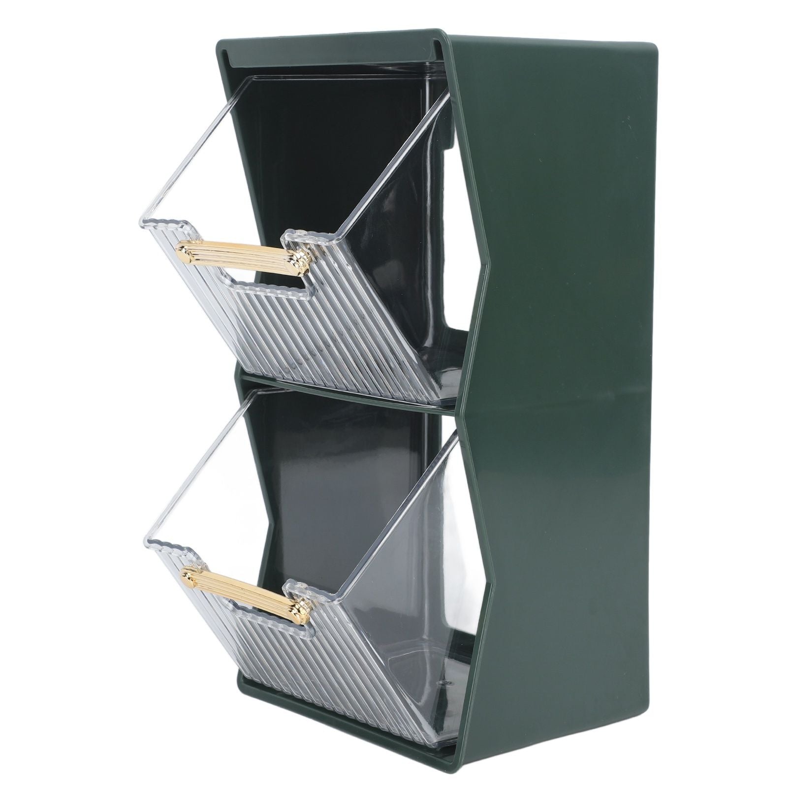Tea Bag Storage Box Separate Storage Large Opening Beautiful Tea Bag Organizer for Capsules Coffee Tea Bags Green
