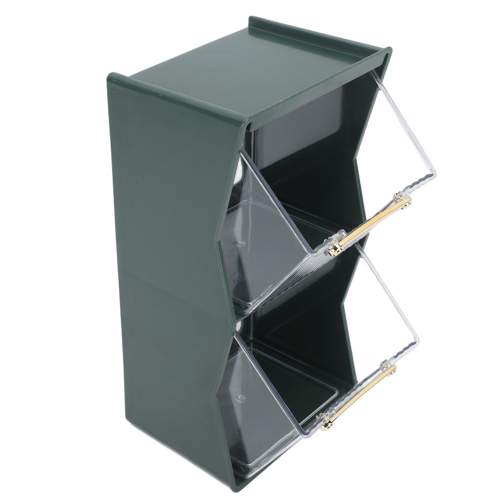 Tea Bag Storage Box Separate Storage Large Opening Beautiful Tea Bag Organizer for Capsules Coffee Tea Bags Green