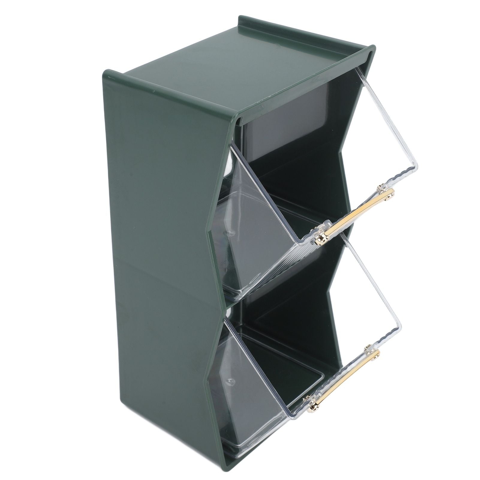 Tea Bag Storage Box Separate Storage Large Opening Beautiful Tea Bag Organizer for Capsules Coffee Tea Bags Green