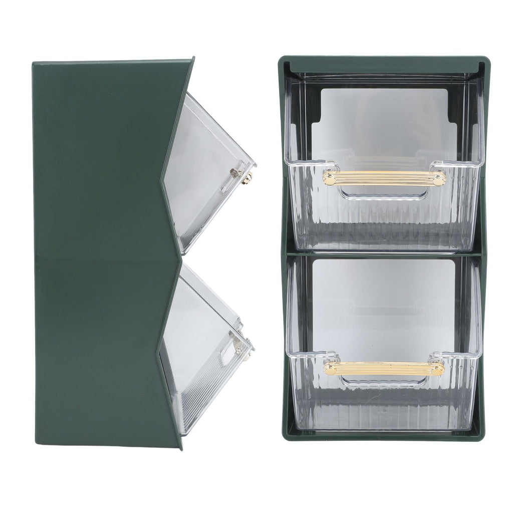 Tea Bag Storage Box Separate Storage Large Opening Beautiful Tea Bag Organizer for Capsules Coffee Tea Bags Green
