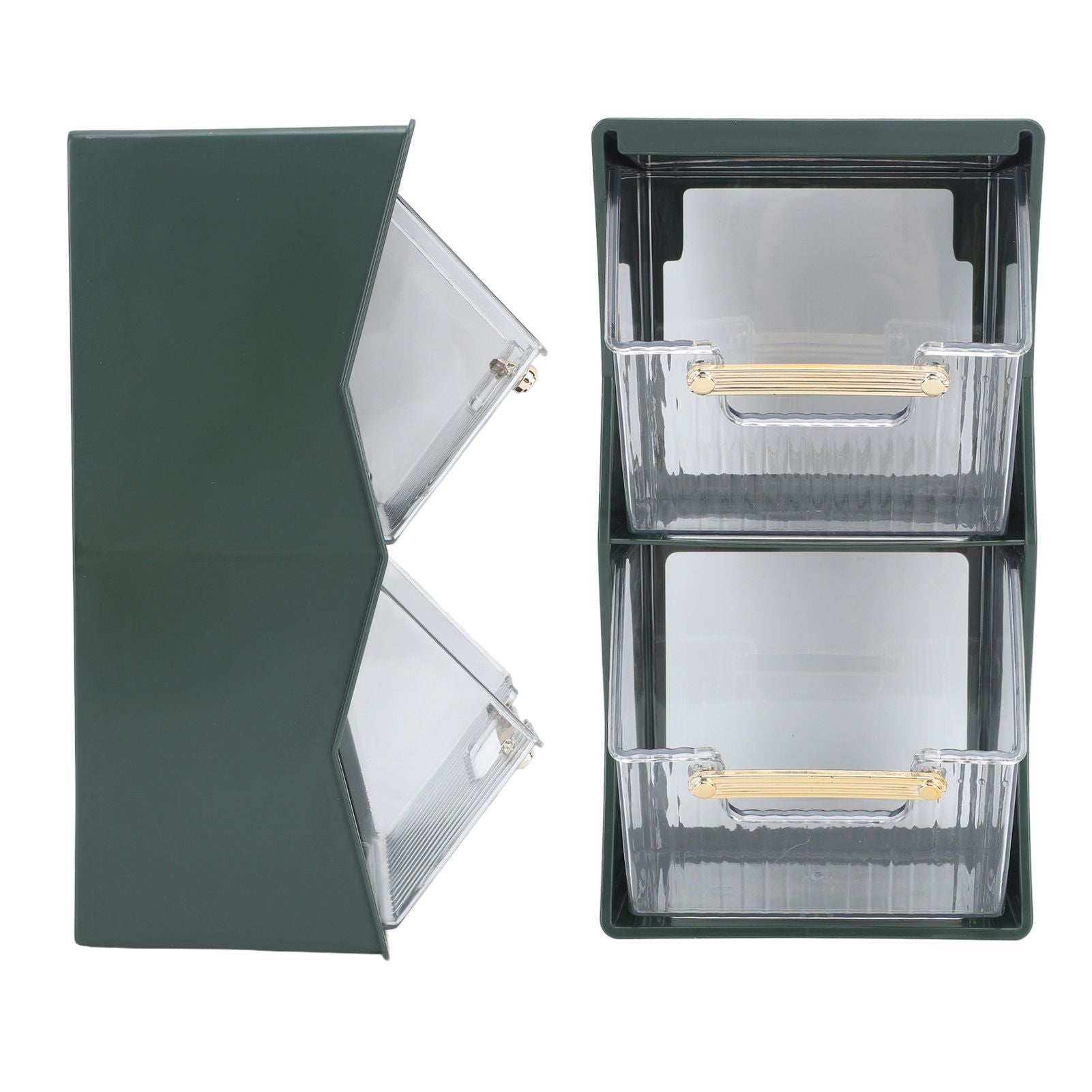 Tea Bag Storage Box Separate Storage Large Opening Beautiful Tea Bag Organizer for Capsules Coffee Tea Bags Green