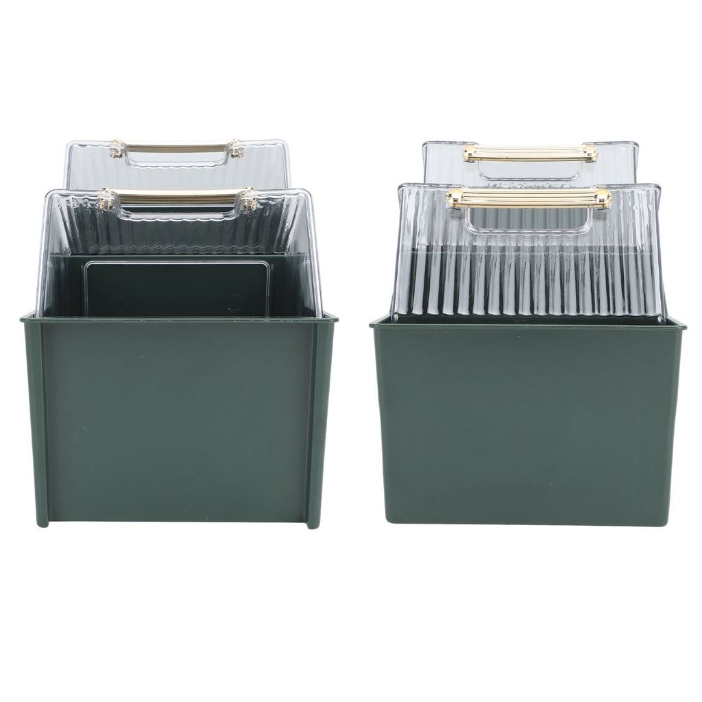 Tea Bag Storage Box Separate Storage Large Opening Beautiful Tea Bag Organizer for Capsules Coffee Tea Bags Green