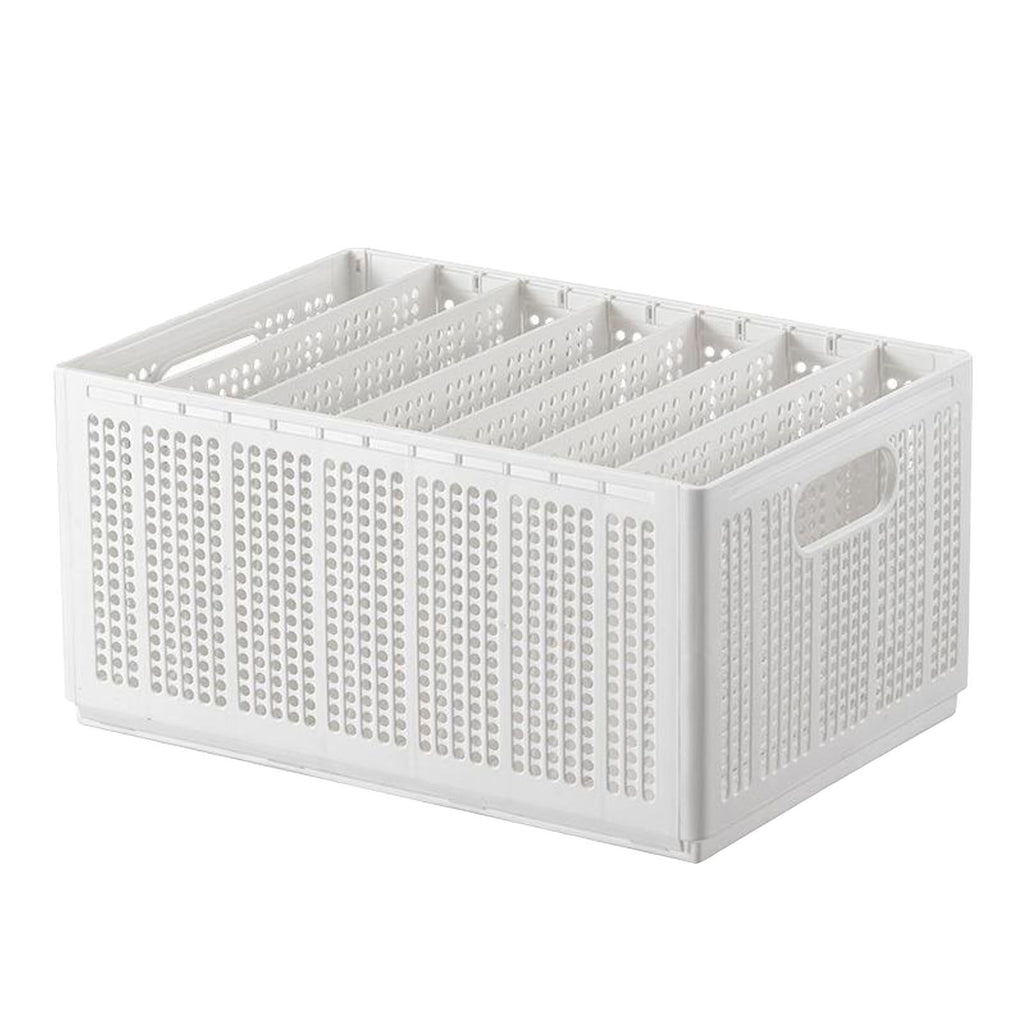 Closet Foldable Pants Storage Box Pure White Adjustable Dividers Rugged Divided Clothing Storage Boxes for Bedroom Wardrobe Large 7 Grids: 6 Baffles