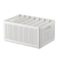Closet Foldable Pants Storage Box Pure White Adjustable Dividers Rugged Divided Clothing Storage Boxes for Bedroom Wardrobe Large 7 Grids: 6 Baffles