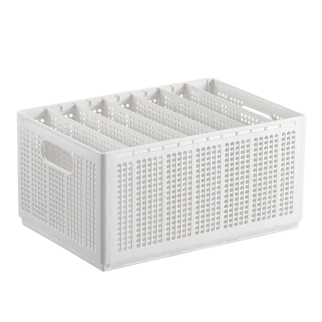 Closet Foldable Pants Storage Box Pure White Adjustable Dividers Rugged Divided Clothing Storage Boxes for Bedroom Wardrobe Large 7 Grids: 6 Baffles