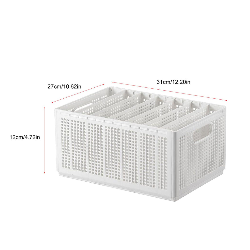 Closet Foldable Pants Storage Box Pure White Adjustable Dividers Rugged Divided Clothing Storage Boxes for Bedroom Wardrobe Large 7 Grids: 6 Baffles