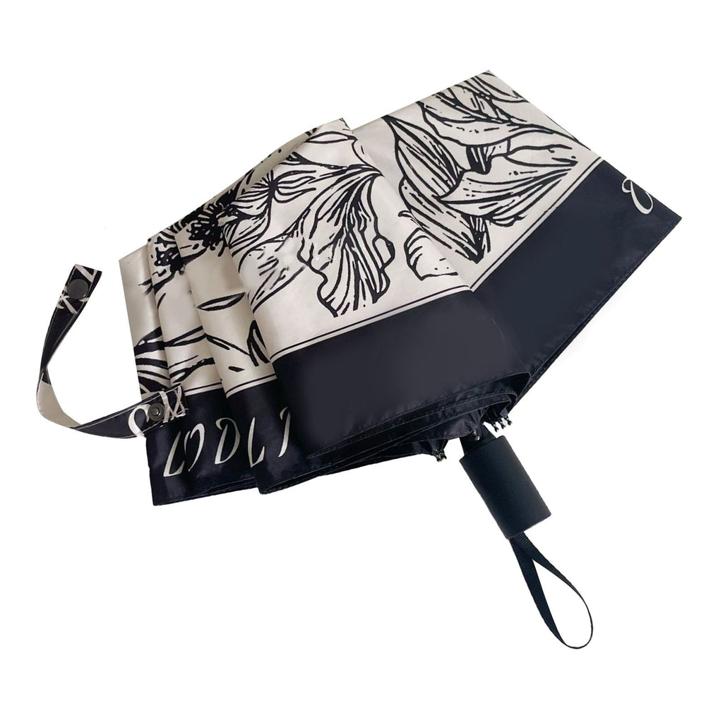 Vintage Floral Sunshade Umbrella Windproof Manual Operation Lightweight Folding Umbrella for Women Girls Kids