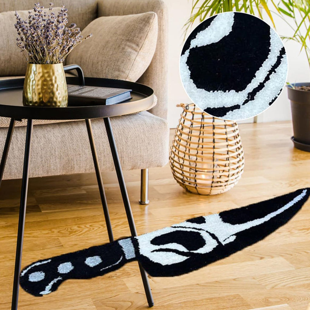 Skull Knife Carpet Horror Scary Scream Bedside Rug Wear Resistant Cashmere Home Welcome Decor 63.5CM