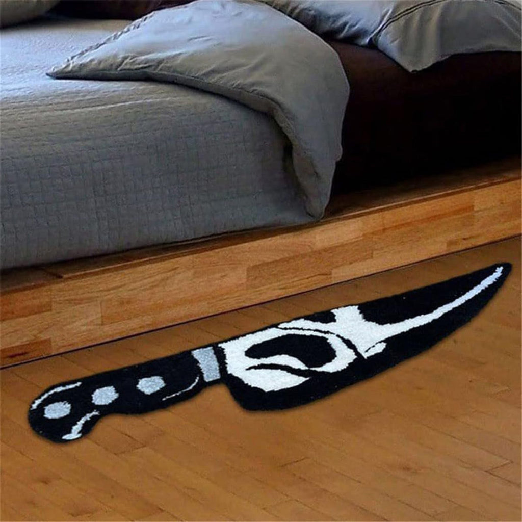 Skull Knife Carpet Horror Scary Scream Bedside Rug Wear Resistant Cashmere Home Welcome Decor 63.5CM