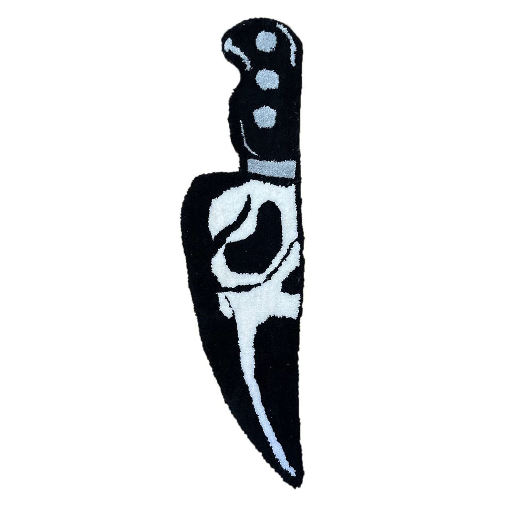 Skull Knife Carpet Horror Scary Scream Bedside Rug Wear Resistant Cashmere Home Welcome Decor 76.2CM