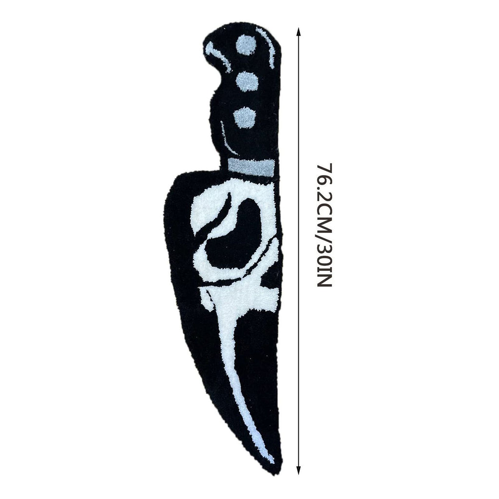 Skull Knife Carpet Horror Scary Scream Bedside Rug Wear Resistant Cashmere Home Welcome Decor 76.2CM