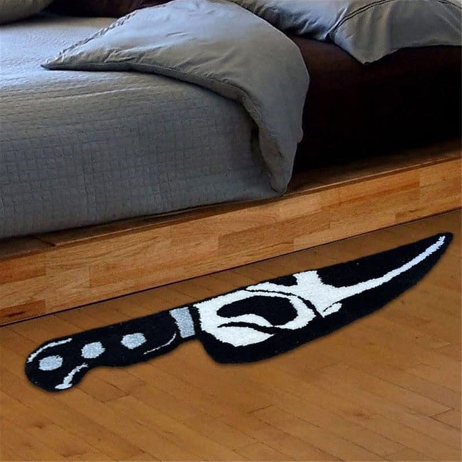 Skull Knife Carpet Horror Scary Scream Bedside Rug Wear Resistant Cashmere Home Welcome Decor 88.9CM