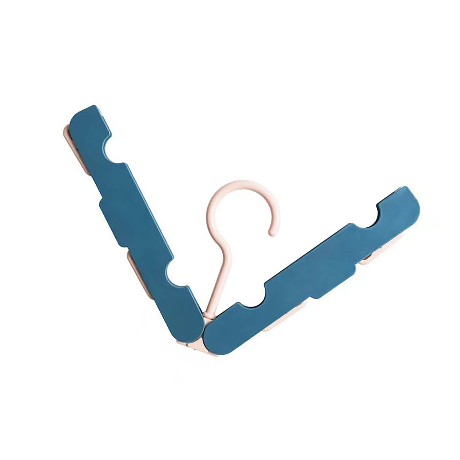 Clothes Hanger Rack Anti Slip Multifunctional Foldable Travel Hanger with Clips for Home Dorm Dark Blue