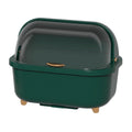 Dish Drying Box Multifunctional Space Saving Dish Drainer with Lid Cover for Kitchen Accessories Green M