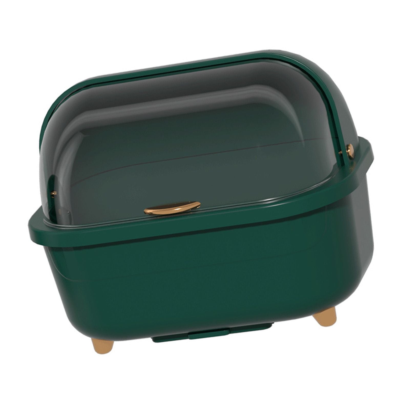 Dish Drying Box Multifunctional Space Saving Dish Drainer with Lid Cover for Kitchen Accessories Green M