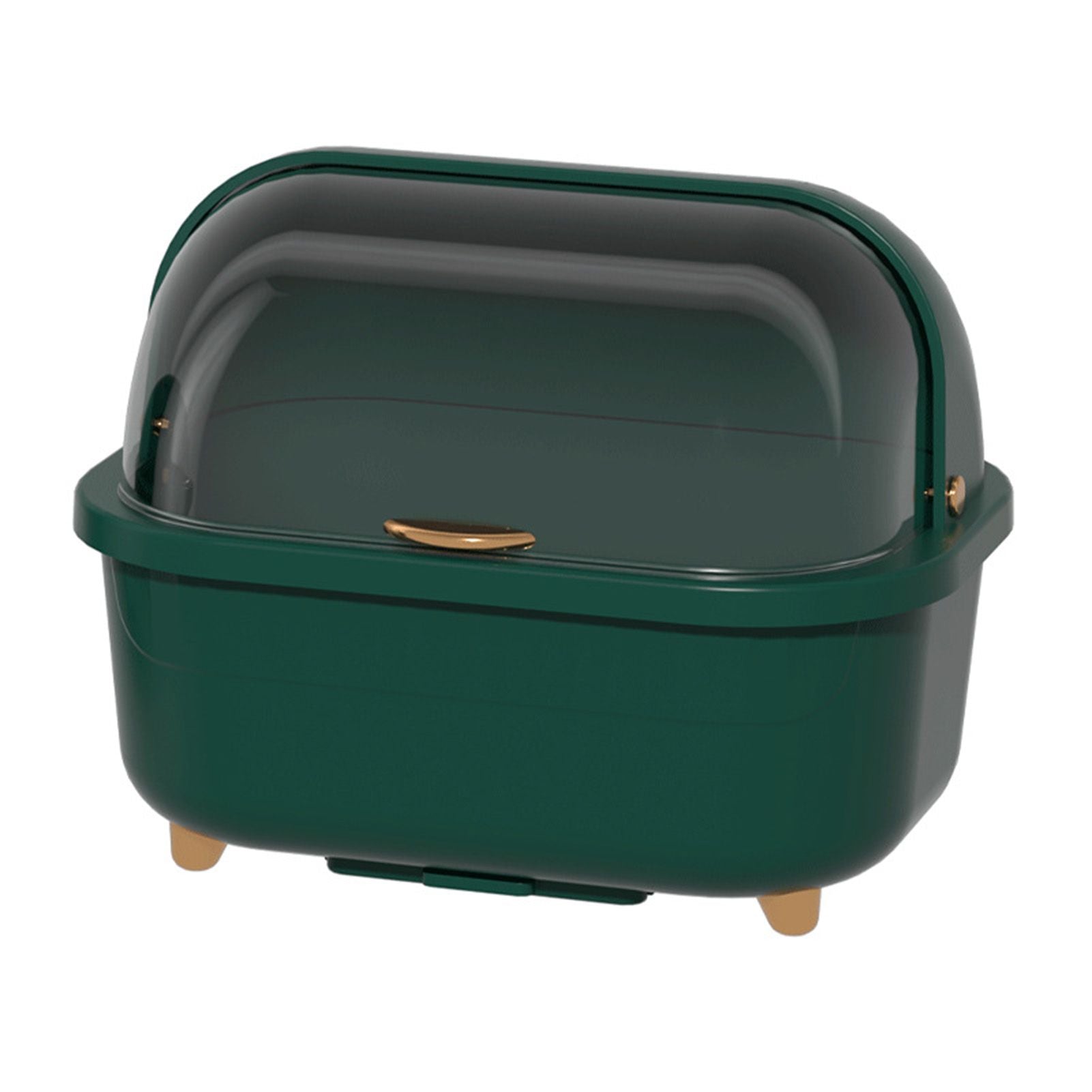 Dish Drying Box Multifunctional Space Saving Dish Drainer with Lid Cover for Kitchen Accessories Green L