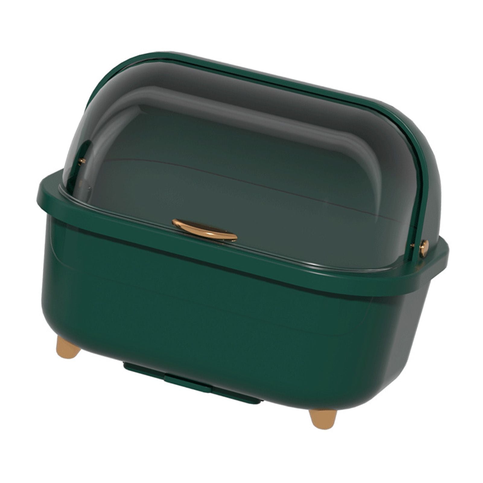Dish Drying Box Multifunctional Space Saving Dish Drainer with Lid Cover for Kitchen Accessories Green L