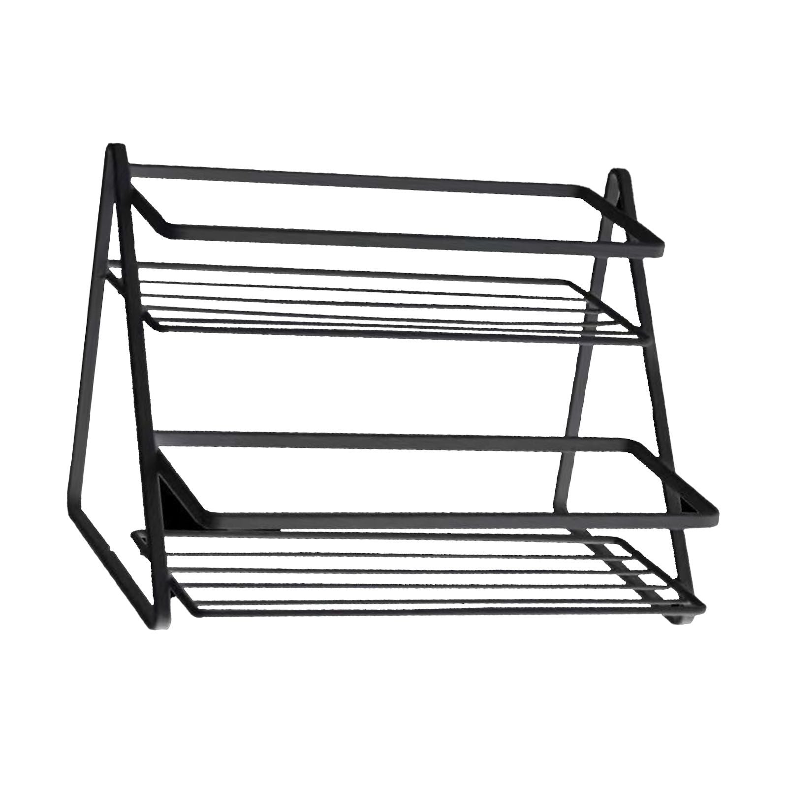 Kitchen Countertop Storage Rack Space Saving Multifunctional 2 Tiers Spice Toiletries Makeup Counter Standing Shelf Black