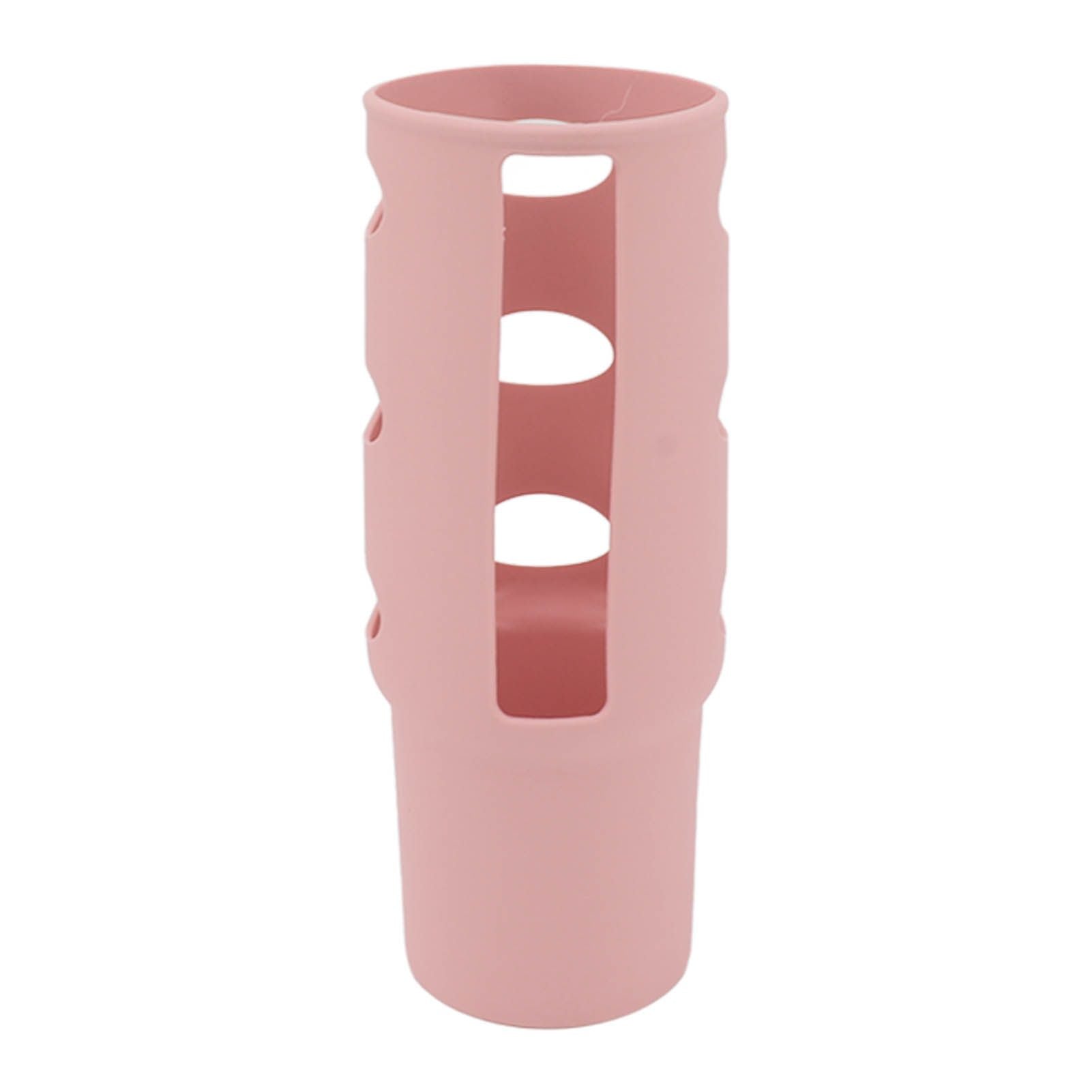 Cup Protector Sleeve Slip Resistant All Wrapped Detachable Silicone Water Cup Boot for 30oz Cups Light Pink