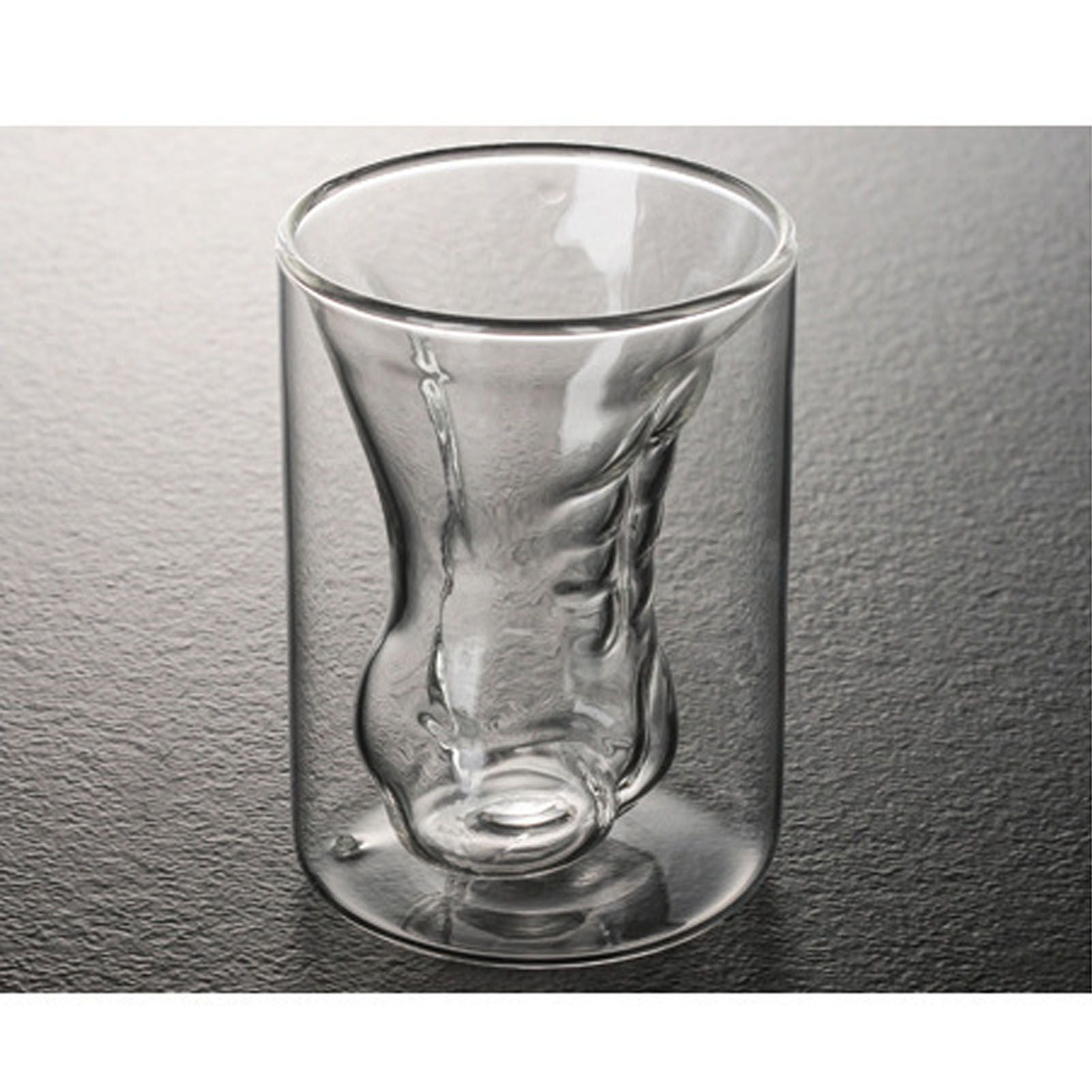 Body Shape Glass Cup Double Layer Beer Whisky Drinking Shot Glass for Party Gathering Bar Man Body Shaped