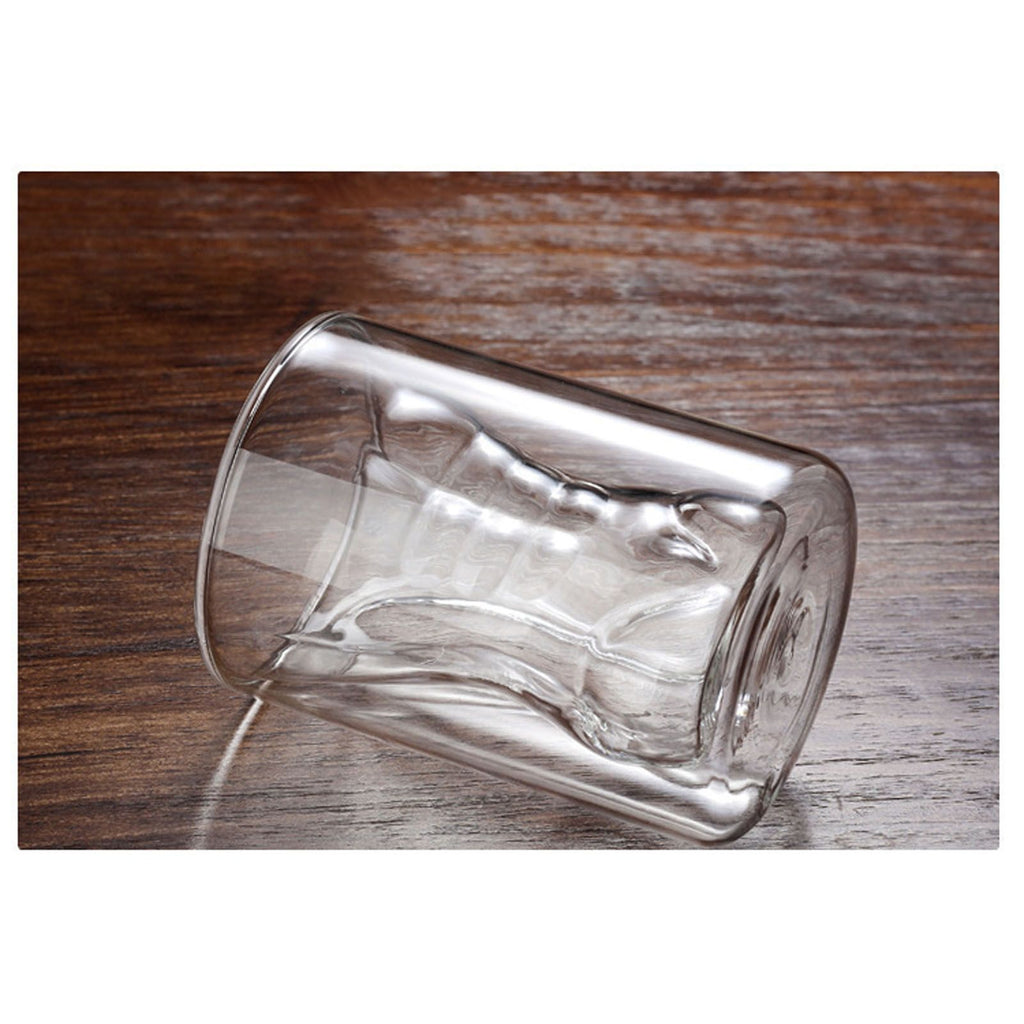 Body Shape Glass Cup Double Layer Beer Whisky Drinking Shot Glass for Party Gathering Bar Man Body Shaped