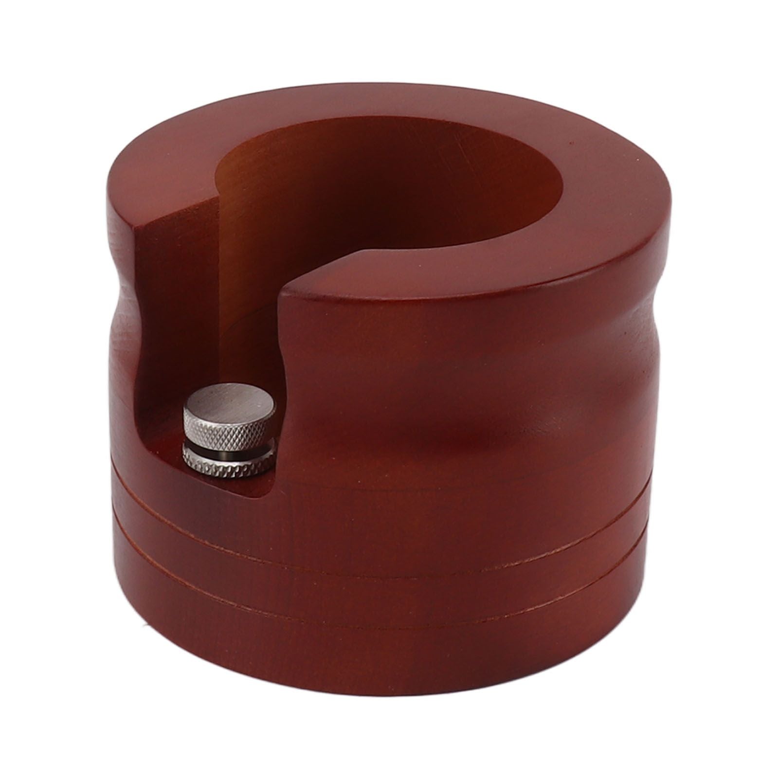 Coffee Portafilter Holder Stand Wooden Round Coffee Bottomless Portafilter Tamping Station for Home Bar Red 58mm