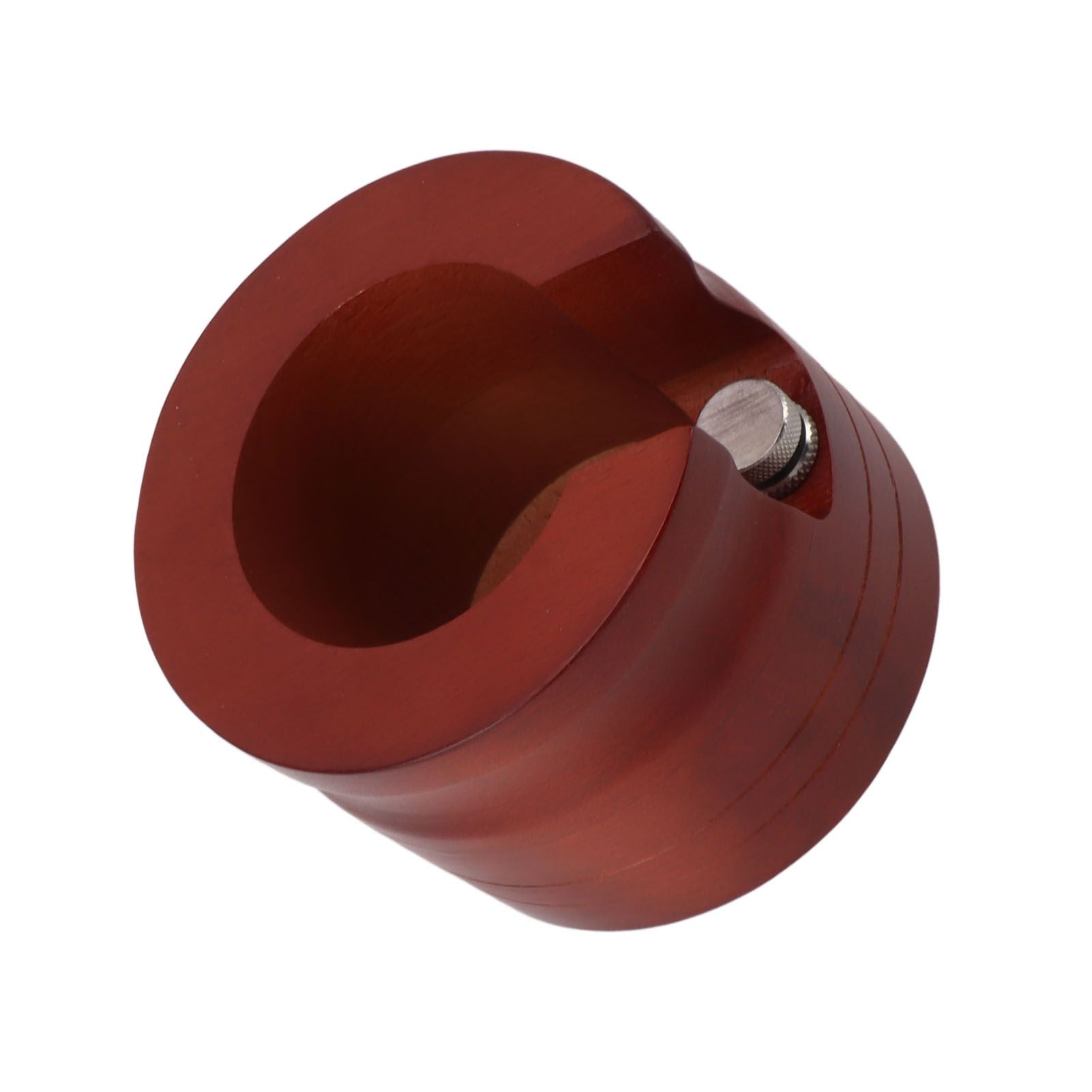 Coffee Portafilter Holder Stand Wooden Round Coffee Bottomless Portafilter Tamping Station for Home Bar Red 58mm
