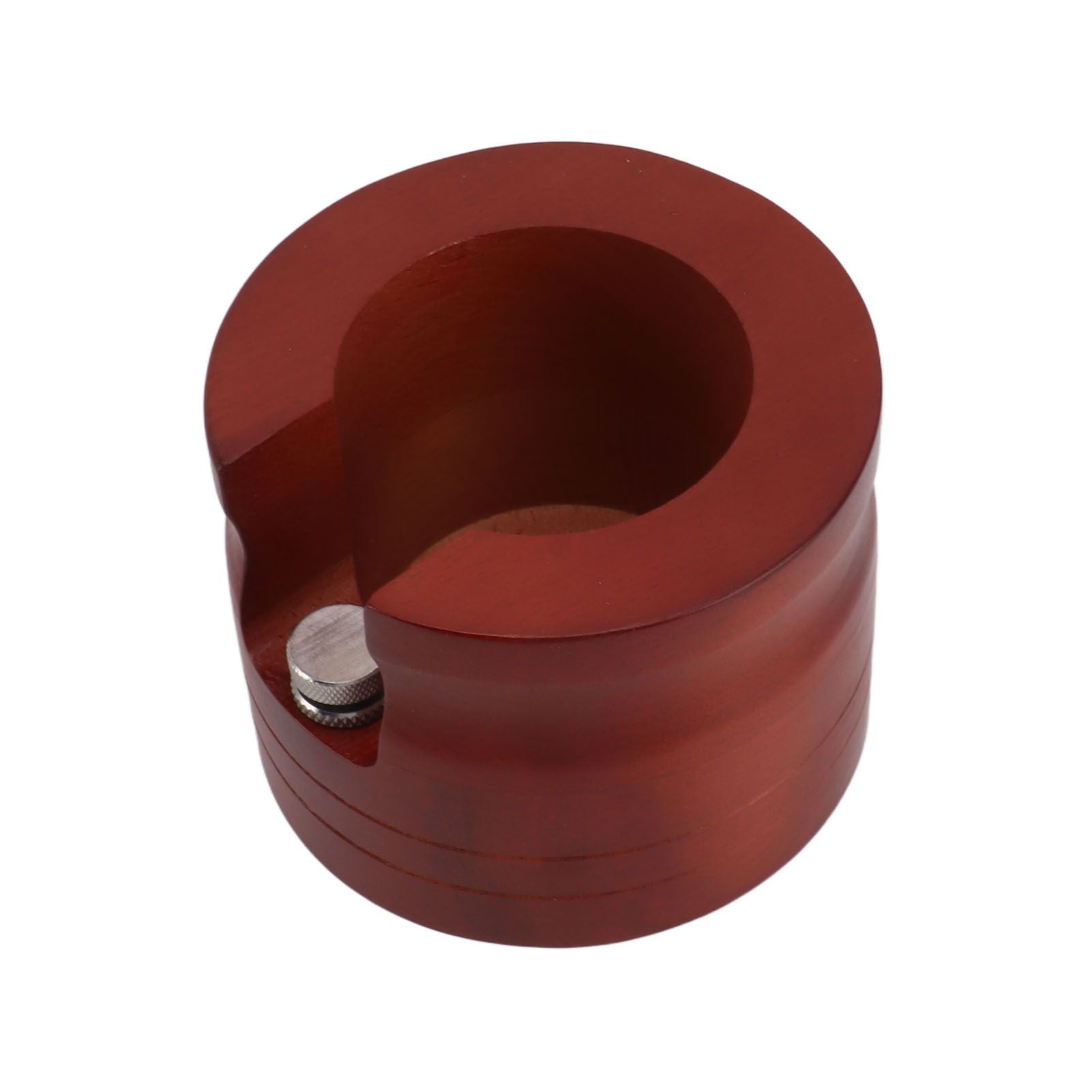 Coffee Portafilter Holder Stand Wooden Round Coffee Bottomless Portafilter Tamping Station for Home Bar Red 58mm