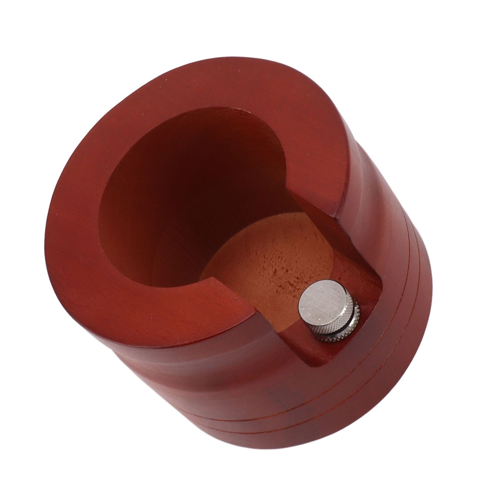 Coffee Portafilter Holder Stand Wooden Round Coffee Bottomless Portafilter Tamping Station for Home Bar Red 58mm