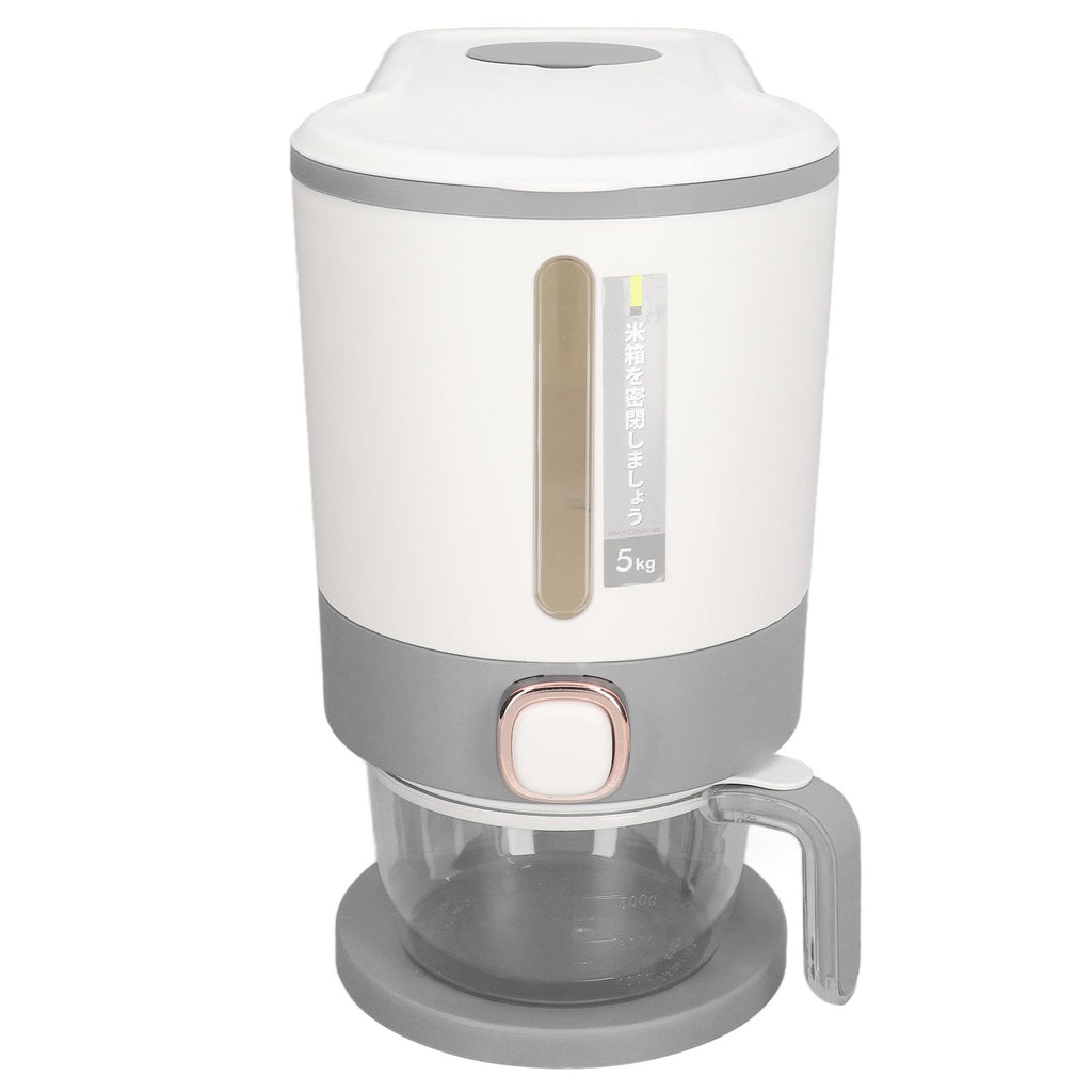 Rice Dispenser Household Food Grade Dry Sealed Grain Cereal Dispenser Bucket for Rice Millet Black Rice Barley Mung Beans Red Beans Small Light Gray