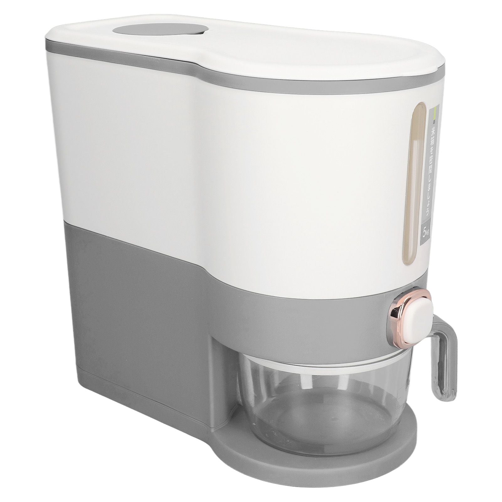 Rice Dispenser Household Food Grade Dry Sealed Grain Cereal Dispenser Bucket for Rice Millet Black Rice Barley Mung Beans Red Beans Small Light Gray