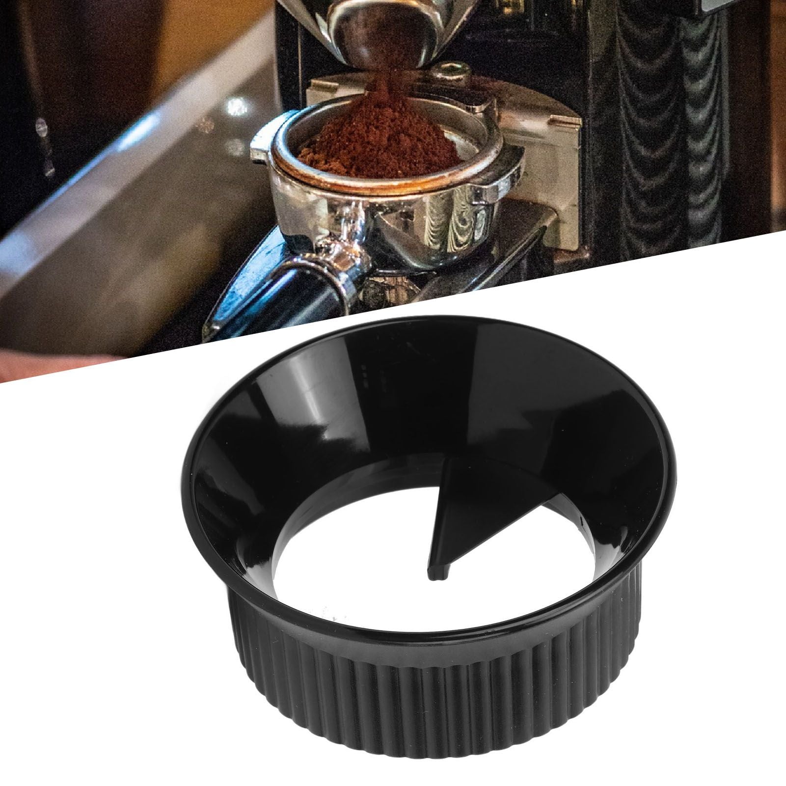 Moka Coffee Distributor Splash Proof Dosing Funnel Coffee Dosing Ring for Single And Dual Valve Moka Pot Black For Six 300ml