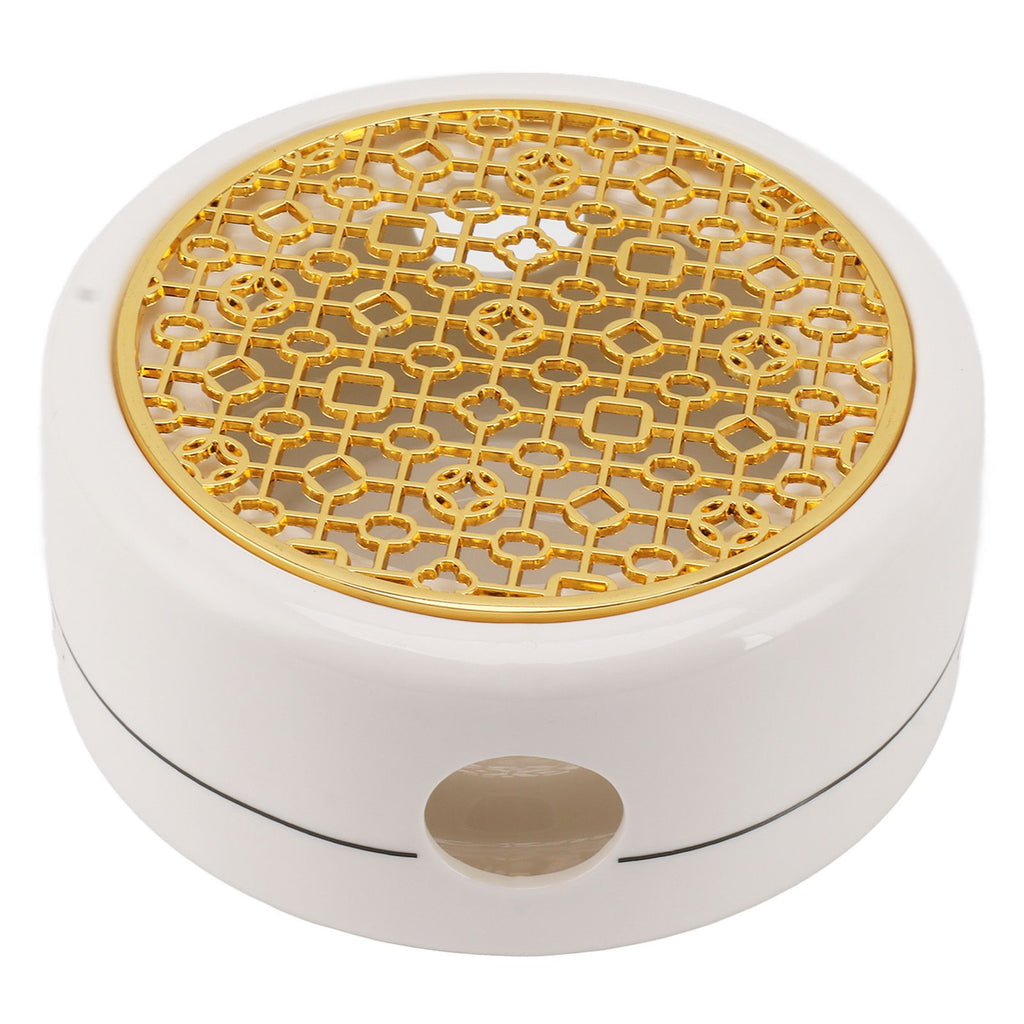 Ceramic Tea Pot Warmer with 11.8cm Gold Gasket Circular Concave Tea Kettle Heating Base for Home Kitchen Countertops