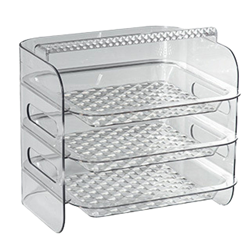 Multi Layer Food Tray Multifunctional Strong Capacity Durable Vegetable Fruit Preparation Plate 3 Layer White