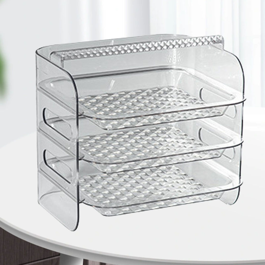 Multi Layer Food Tray Multifunctional Strong Capacity Durable Vegetable Fruit Preparation Plate 3 Layer White