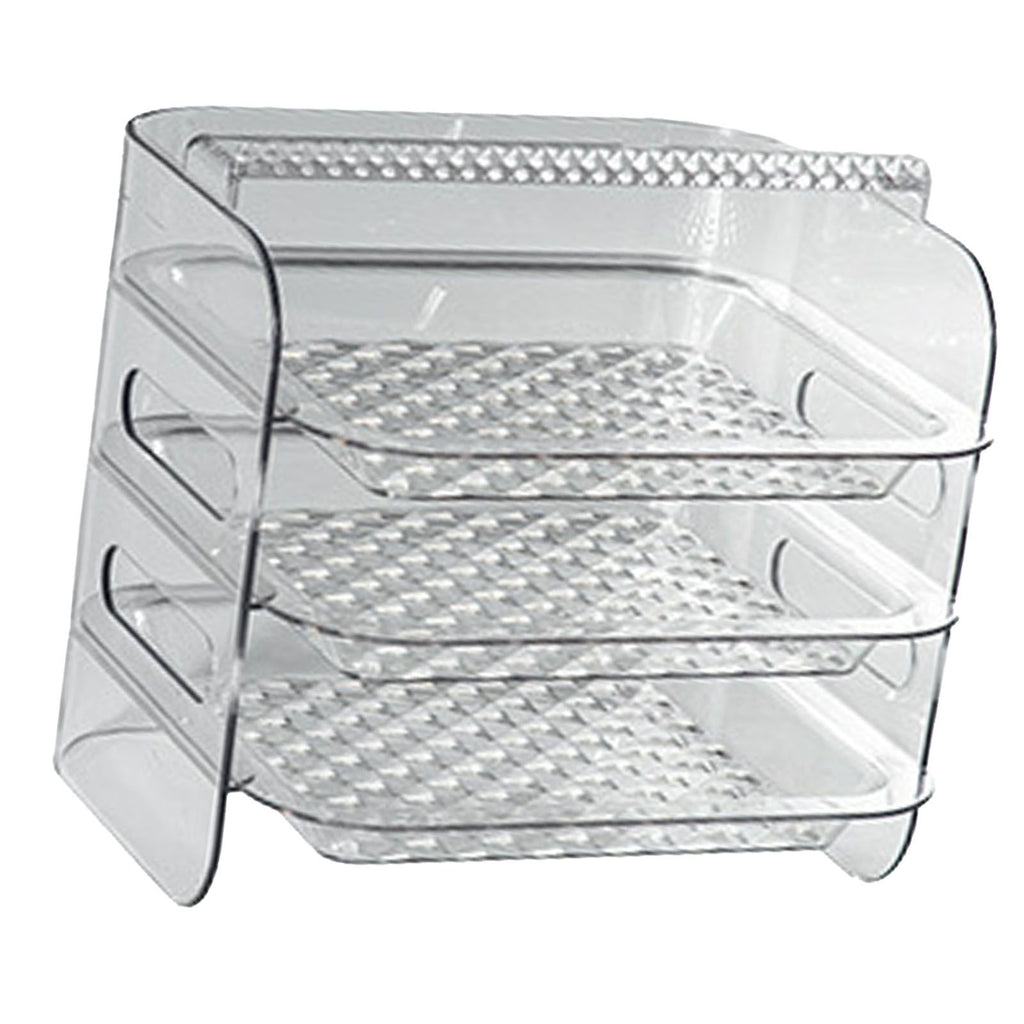 Multi Layer Food Tray Multifunctional Strong Capacity Durable Vegetable Fruit Preparation Plate 3 Layer White