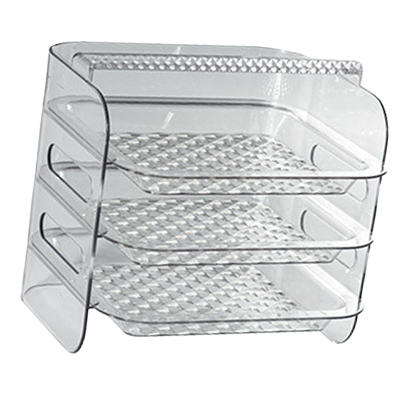 Multi Layer Food Tray Multifunctional Strong Capacity Durable Vegetable Fruit Preparation Plate 3 Layer White