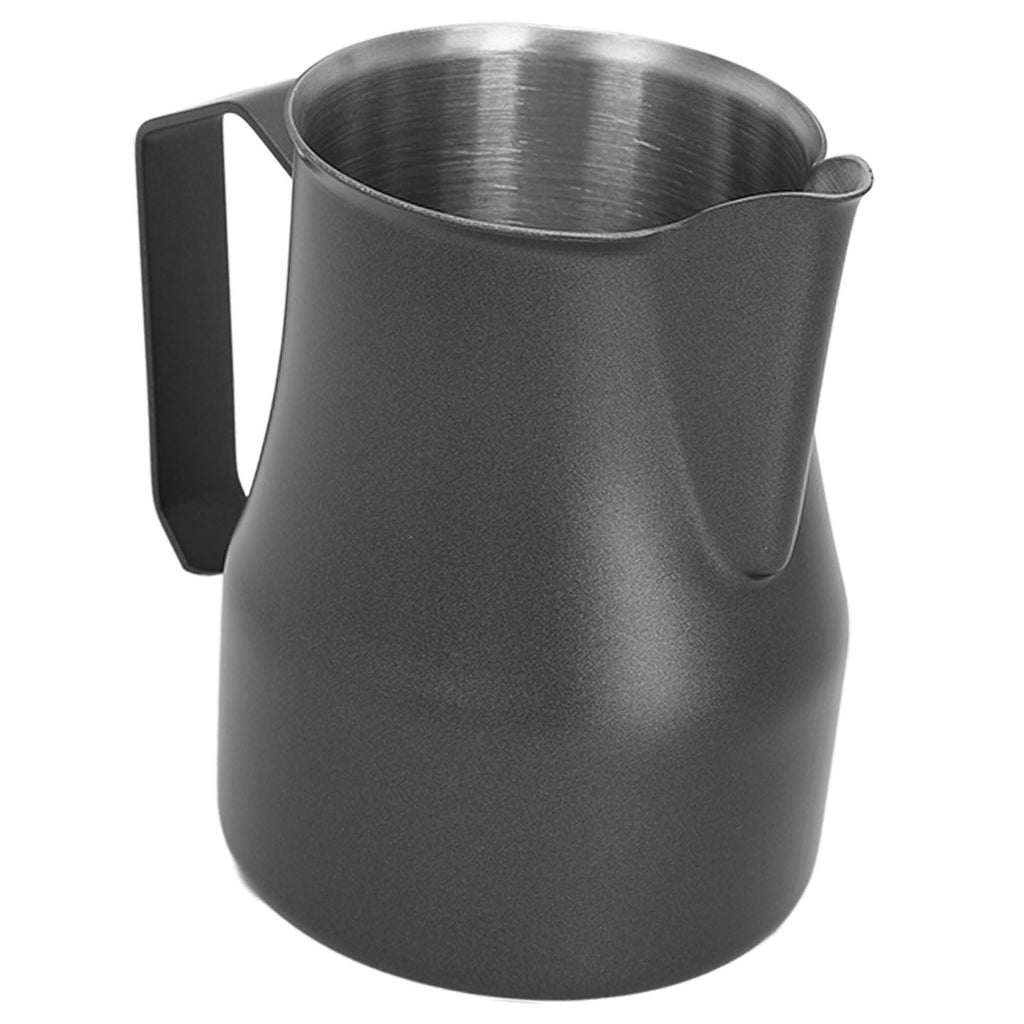 Milk Frothing Pitcher Coffee Steaming Pitcher 304 Stainless Steel Coffee Milk Cup Milk Frother Cup Olecranon Type Outlet Black 450ML