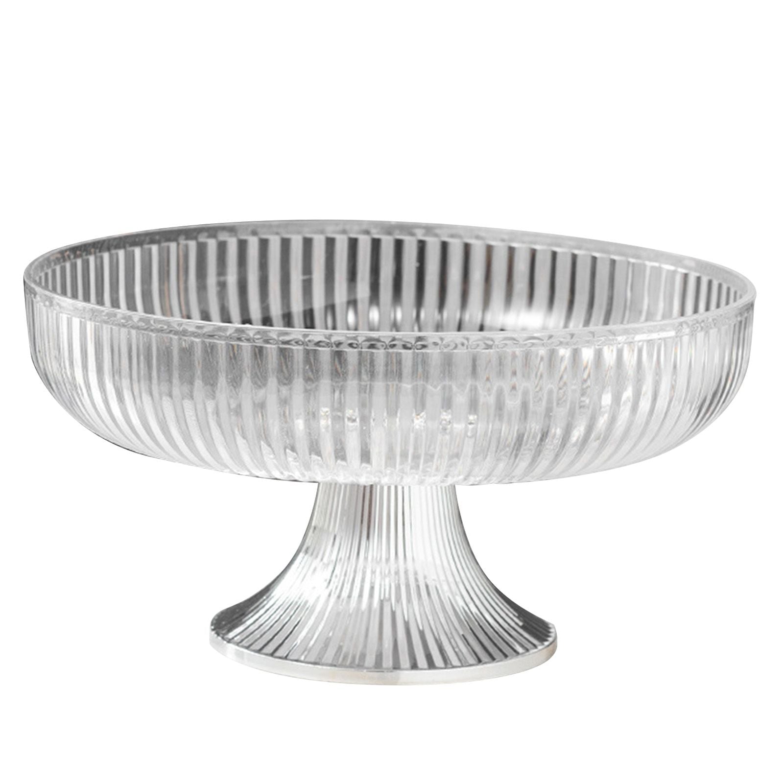 Fruit Plate Multifunctional Plastic Stylish Space Saving Decorative Snack Bowl for Candy Nuts Transparent