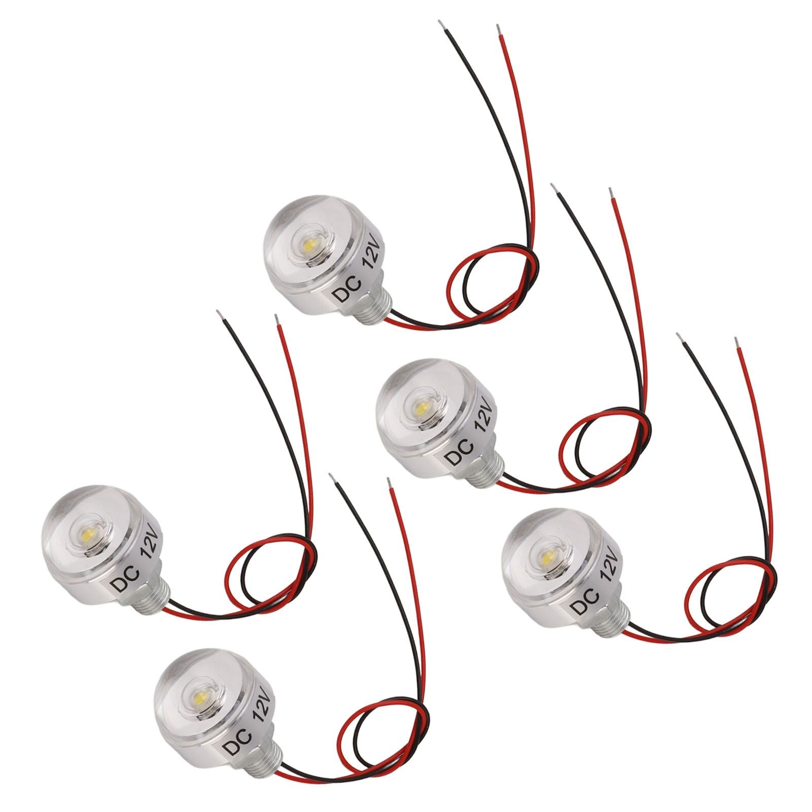5PCS LED In Ground Well Light DC 12V 1W Mini Embedded Spotlight LED Deck Lamp for Jewel Cabinet Ceiling Stair Landscape