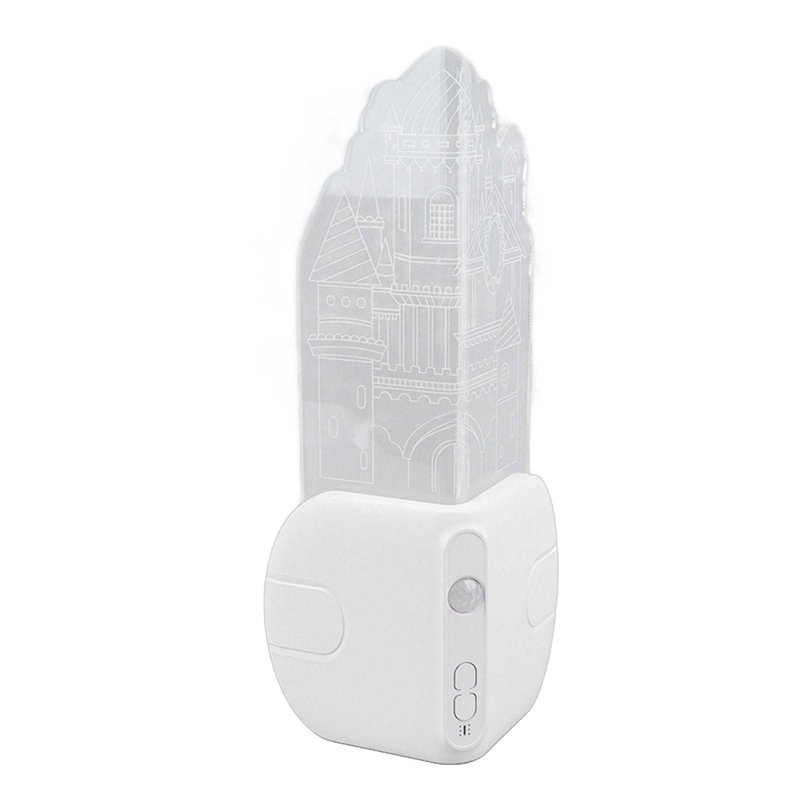 Motion Sensor Castle Night Light USB Charging Castle Wall Corner Nightlight for Hallway Staircase Bedroom