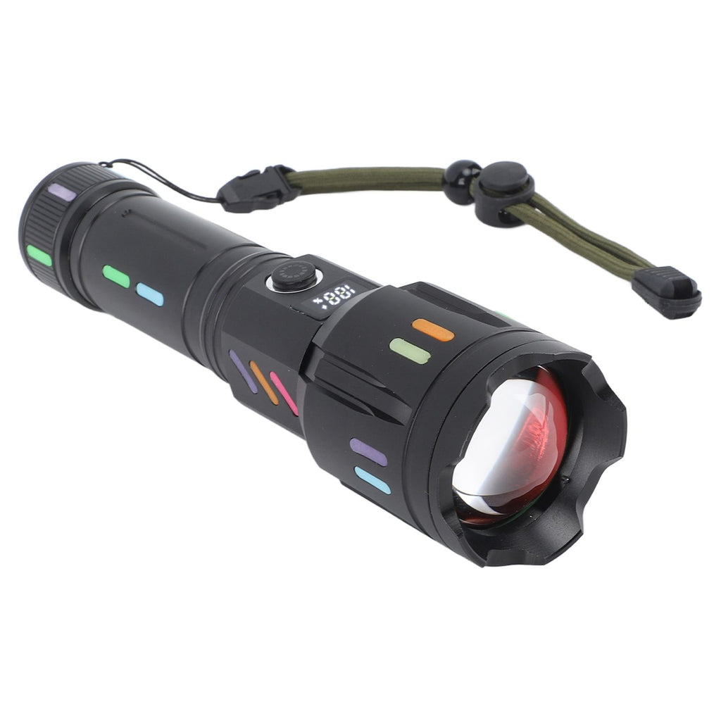 LED Flashlights High Powered Zoomable Handheld Torch Outdoor White Laser Long Range Flashlight with Battery Level Display