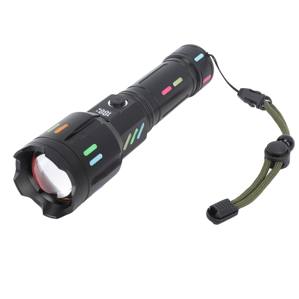 LED Flashlights High Powered Zoomable Handheld Torch Outdoor White Laser Long Range Flashlight with Battery Level Display