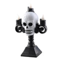 Skull Head LED Candle Light Lightweight Retro Spooky Green Light Plastic Skull Flameless Candle Lights for Party