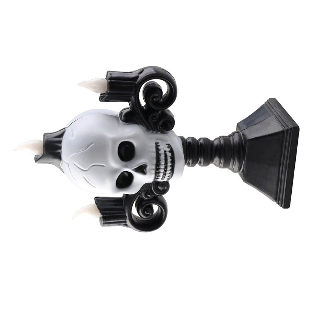Skull Head LED Candle Light Lightweight Retro Spooky Green Light Plastic Skull Flameless Candle Lights for Party