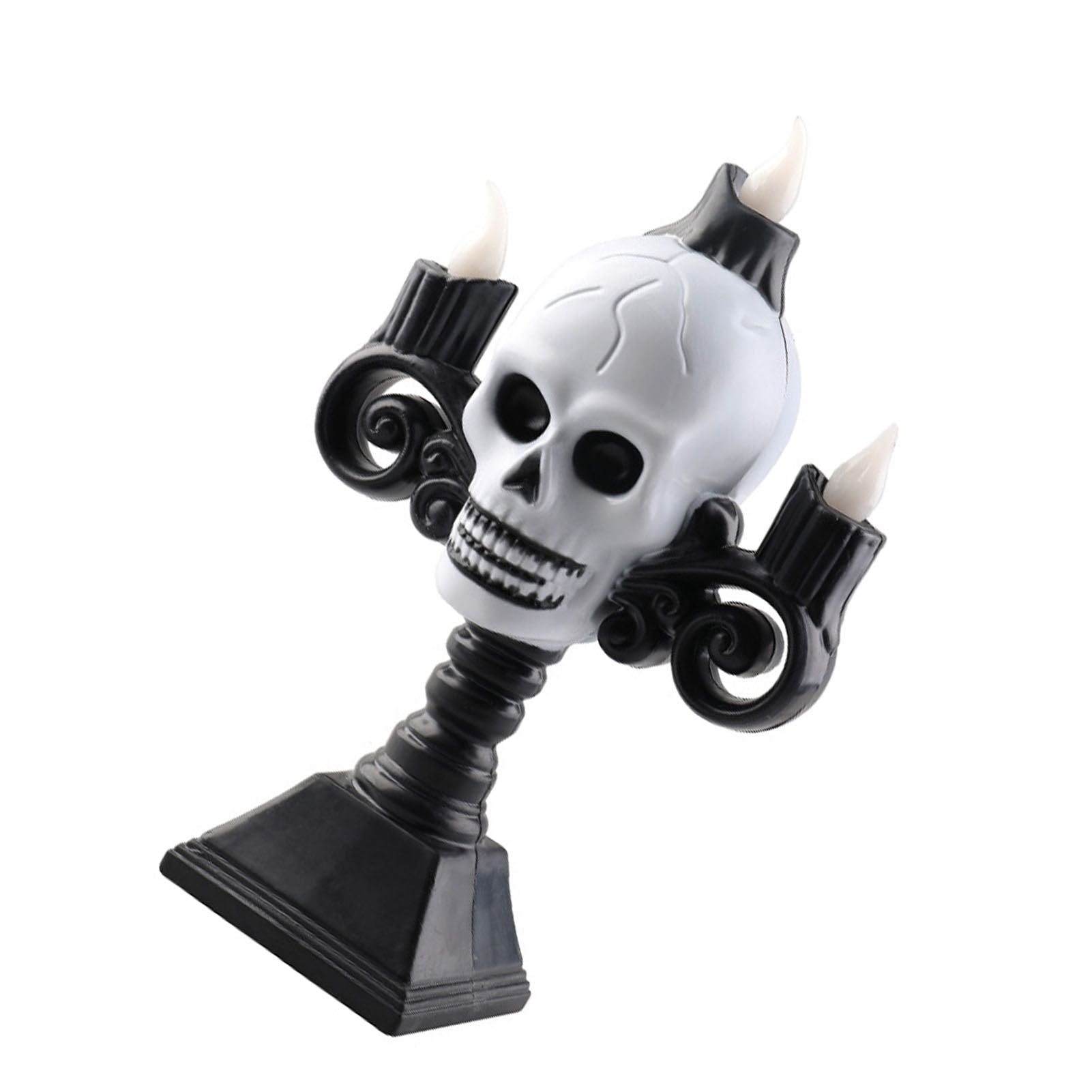 Skull Head LED Candle Light Lightweight Retro Spooky Green Light Plastic Skull Flameless Candle Lights for Party